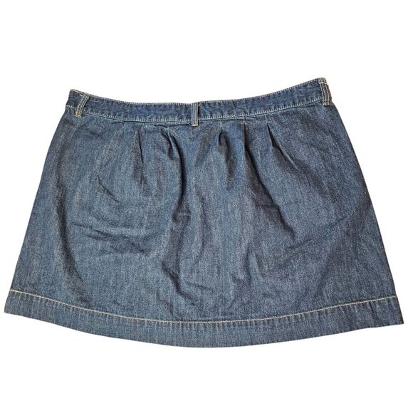 Old Navy Denim Mini Skirt Size 18 Regular Ultra Blue With Side Zipper Closure - Picture 1 of 6
